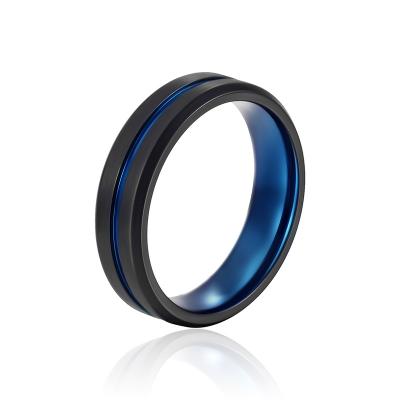 China CLASSIC Elegant Designs Black Plated Titanium For Men's Engagement Wedding Band for sale