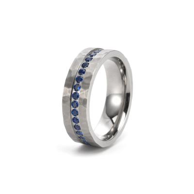 China TRENDY Stylish Designs Jewelry Titanium Ring Mens Crystal Engagement Wedding Band for sale