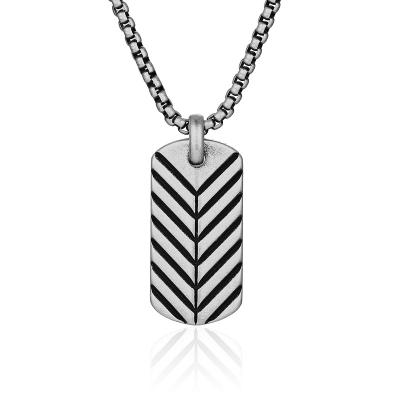 China Vintage 316 Stainless Steel Arrow Shapen Pendant Mens Vintage Jewelry Necklace Antique Silver Color Plating for sale