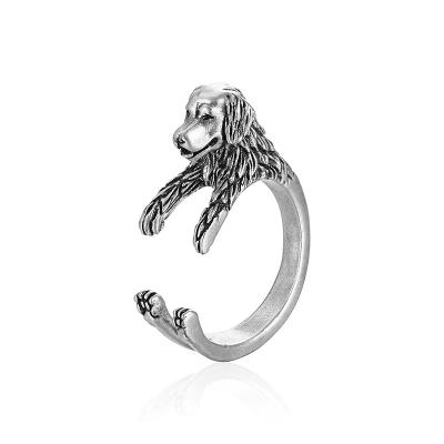 China Vintage Jewelry 316 Stainless Steel Dog Shape Punk Cocktail Ring Punk Style for sale