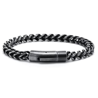 China TRENDY Retro Style 316 Stainless Steel Chain Bracelets For Men Cool Vintage Bangle Punk Rock Jewelry for sale