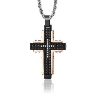 China 316 Stainless Steel Cross Pendant FASHIONABLE Stylish Religious Christian Necklace For Mens Jewelry Gifts For Boy for sale