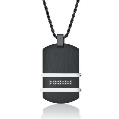 China 316 Stainless Steel Jewelry Mesn Necklace Boys Dog Tags Fashion Trendy Stylish Black Pendant Designs for sale