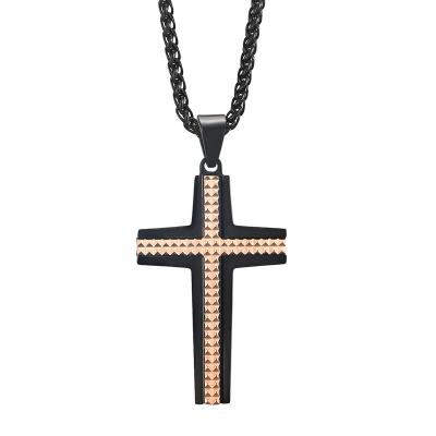 China 316 FASHIONABLE Religious Boys Christian Stainless Steel Stylish Cross Necklace Jewelry Pendant Mesn for sale