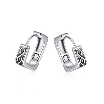 China Retro Vintage Style 316 Stainless Steel Mens Hoop Earrings Vintage Jewelry For Women for sale