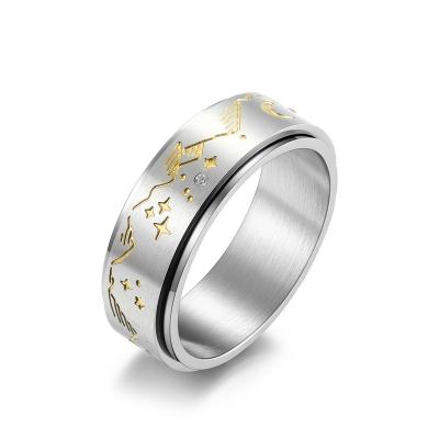 China CLASSIC IP 18K Gold Plated 316 Stainless Steel Spinner Ring Anxiety Fidget Rings For Relieving Stress Engagement Ring for sale