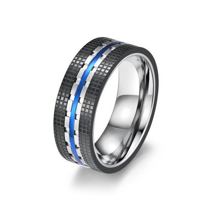 China CLASSIC Elegant Mens Jewelry Designs 316 Stainless Steel Cool Designs Wedding Bands Engagement Ring for sale