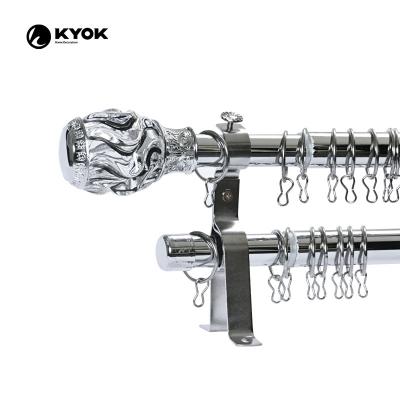 China Luxury Pinch Pleat Morden Diamond End KYOK Luxury Curtain Rods for sale