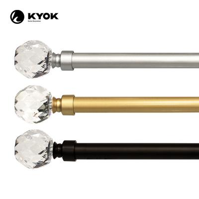 China KYOK occasional brass pole with finial material acrylic curtain rod for sale