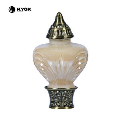 China KYOK resin curtain rod finial poly occasional classic decorative finial curtain rod accessories rod for sale