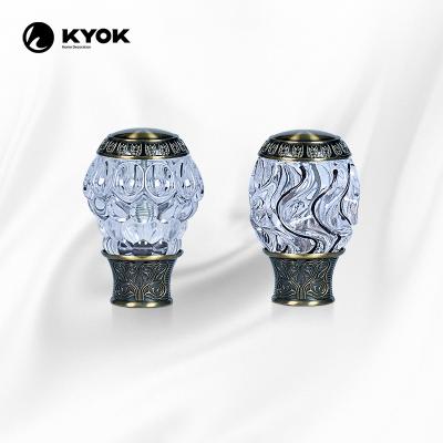 China KYOK ab casual color curtain rod finial diamond finial glass curtain making accessories for sale