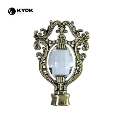 China KYOK 28mm diamond curtain finials casual luxury aluminum alloy metal bed finials for sale