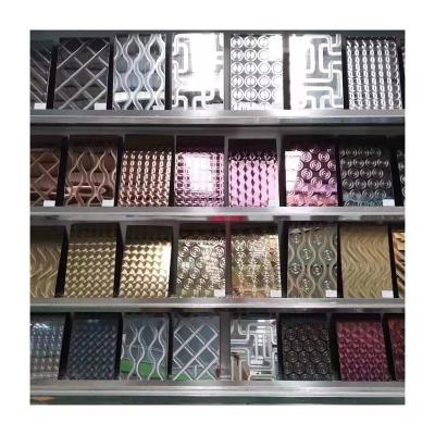 China Customized silk decorative board wholesale price gold pattern copper panel 201 stainless steel 304 stainless steel board for sale