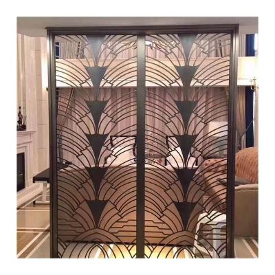 China Art Decor High Quality Laser Cut Screen Room Panels Living Room Wall Panel Divider Stainless Steel Stainless Steel Screen for sale