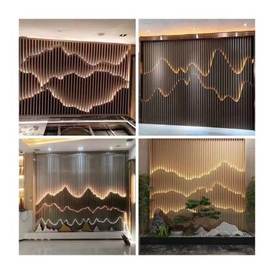 China Art Decor Wholesale Hotel Restaurant Stainless Steel Metal Wall Partition Room Dividers Decorative Screens for sale