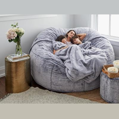 China Hot Sale Color Faux Fur Big Coffee Round Sofa Filler Outside Use Giant Lazy Breath Bean Bag Chair Massage for sale