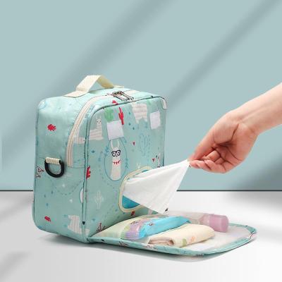 China Portable Foldables Water Resistant Felt Diaper Nursery Diaper Organizer Baby Solid Color Sleeping Tote Bag for sale