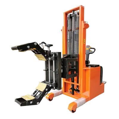 China 650 800 Hotels YL420 600 Electric Drum Lifter Barrel Stacker Unloader Elevator Bales Revolve Rolls Reel Elevator Paper Roll Bale Rotating Clamp for sale