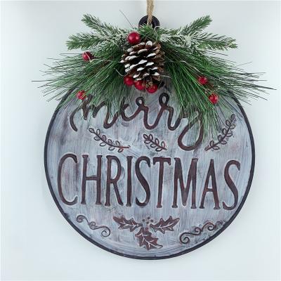 China New Classic/Postmodern Custom Metal Plaque Christmas Door Decor Wall Decorations for sale