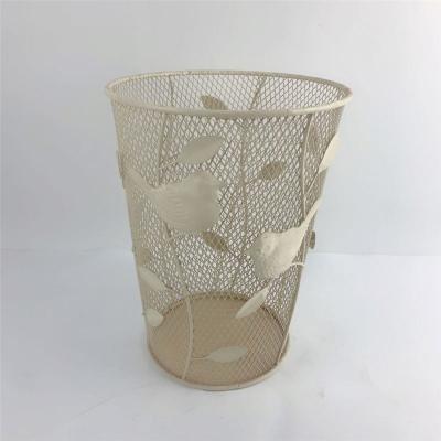 China Without Lid Wholesale Home Supplies Cheap Black Metal Wire Mesh Bathroom Waste Bin For Storage Paper Waste for sale