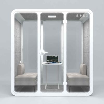 China High Quality Acoustic Quiet Sound Absorbing Booth Office Aluminum White Soundproof Booth Soundproof For Meeting for sale