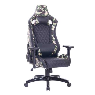 China Commercial Heavy Duty Modern Black Camouflage Style PU Leather Green Ergonomic Spinning Gaming Furniture Chair for sale