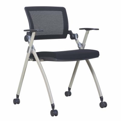 China High End Durable Office Mesh Rolling Training Chair With Foldable Stackable Commercial Casters Foldable for sale