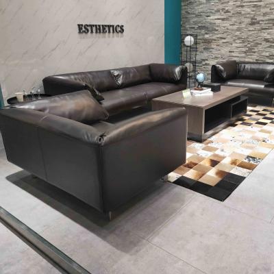 China Boss Sofa Office Furniture Sofa Set Modern Design Real High End Leather Reception Sofa for sale