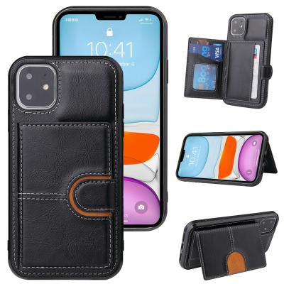 China With Stand Pony Leather Wallet Phone Case for iPhone 13 12 11 pro XS max XR max SE2022 Flip Card Slot Cell Phone cover 8/7 plus for Amazon for sale