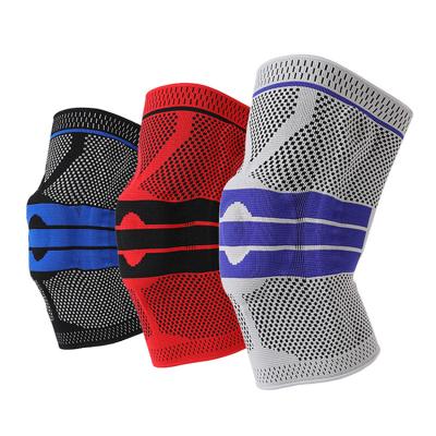 China New High Elastic Thick Silicone Knee Pads Support Basketball Safety Sports Knee Compression Sleeve for sale