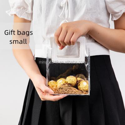 China Custom Impact Resistance Plastic Clear Bag PVC Bag For Gift And Promotional Clear With Handle And Button for sale