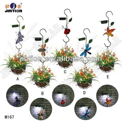 China Outdoor Solar Garden Light Hanging Flower Baskets for sale