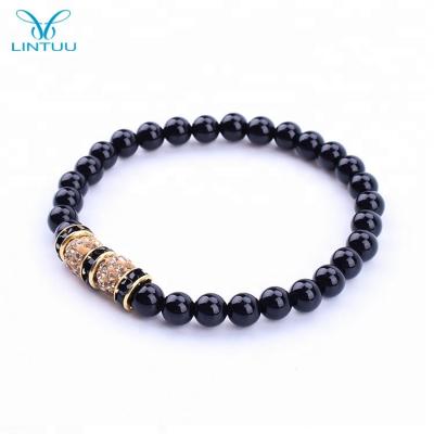 China 2018 Hot Selling Fashion Ceramic Mens Clay Bracelets Jewelry 6mm Black Onyx Bangle for sale