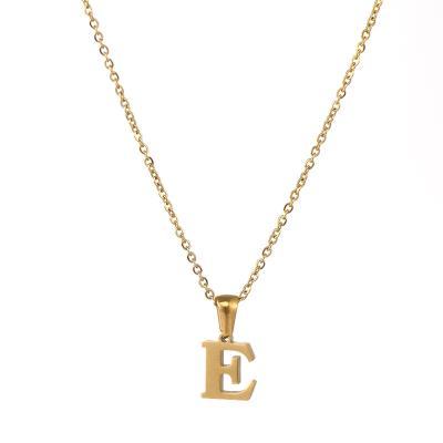 China TRENDY Stainless Steel Jewelry 14k Gold Plated Custom Western Trend Kids Letter S Name Pendant Necklace for sale