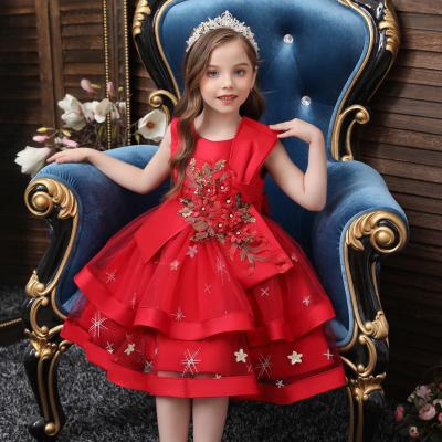 China Western Style Sequin Dress Embroidered Temperament Girl Catwalk Show Dress Baby Prom Model Suit Anti-wrinkle for sale