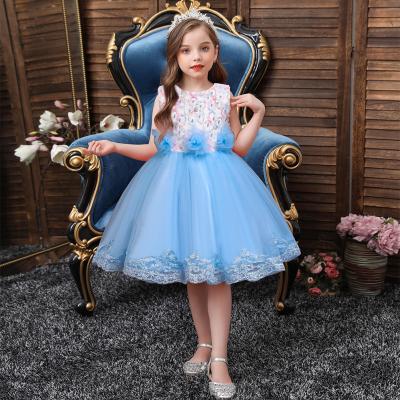 China Three-dimensional Flower Princess Dress Breathable Gorgeous Temperament Bridesmaid Wedding Party Children's Flower Dress for sale