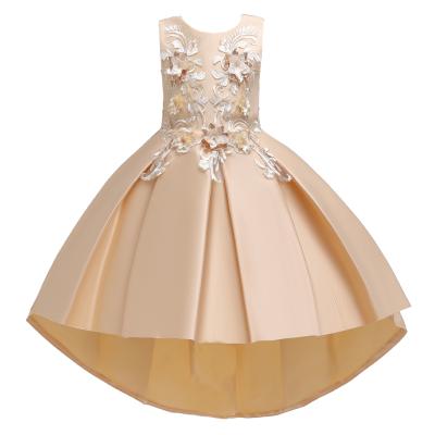 China European and American temperament child bridesmaid high-end dress tail girl catwalk Anti-wrinkle banquet dress for sale