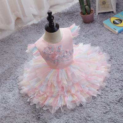 China Elegant Western Baby Dry Cleaning 2 Years Old Color Style Dress Girl Banquet Dress Kids Tutu Dress for sale