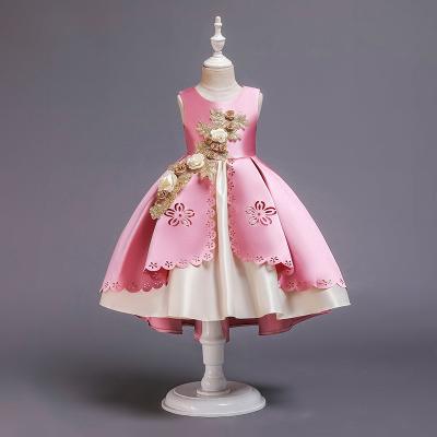 China New Breathable Korean Embroidered Sleeveless Round Princess Dress Neck Birthday Dress For 3 Year Old Girls for sale