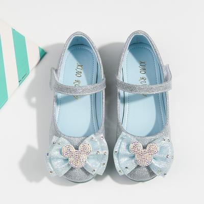 China Fashion Trend Girls Princess Shoes Children's Dance Performance Shoes Crystal Flat-soled Flower Bow-knot Kids Shoes Decoration for sale