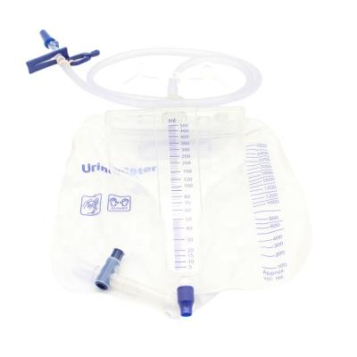 China PVC disposable urine bag with urine meter drainage bag for precision 400ml 500ml urine bag meter for sale