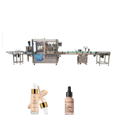 China Automatic Food Bottle Filling Machine Blusher Small Base Automatic Cosmetic Liquid Bottle Filling Machine for sale