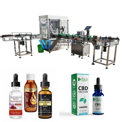 China Automatic Essential Food CBD Liquid Filling Machine Essential Oil Filler Tinctures Food Dropper Glass Bottle Capper 15ml 30ml for sale