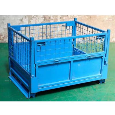 China Logistics Transport Warehouse Warehouse Logistics Transfers Industrial Stackable Wire Mesh Storage Pallet Cage High Capacity for sale