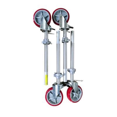 China PIVOT High Load Bearing Adjustable Scaffolding Wheel Aluminum Scaffolding Brake Caster Wheels for sale