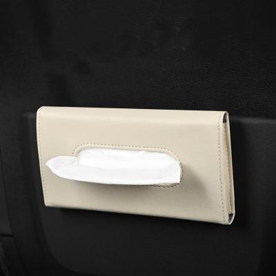 China Brief & Car Interior Color Car Accessories Pouch Organizer Tissue Box Holder PU Leather Towel Organizer Hanging Tissue Towel Single Case Car Interior Accessories for sale