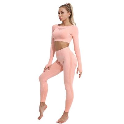 China Professional Manufacturer Breathable Autumn Winter Breathability Seamless Yoga Sets Fitness Women Yoga Wear Set for sale