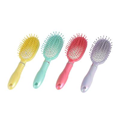 China Custom Logo Hair Professional Salon Hairbrush Mini To Go Detangling Hair Brush Waterproof Colored Bristle Soft Hair Brush Custom Round for sale