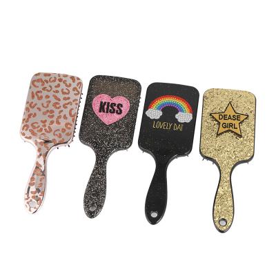 China China Manufacturer Hot Selling Glitter Paddle Pad Hairbrush Waterproof Professional Hair Brush Quick Clean Wet Dry Hair Brush for sale