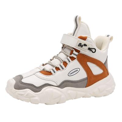 China Lightweight High-elastic Waterproof Sneakers Cushioning Student Basketball Shoes Child High Top Sports Shoes for sale